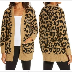 Barefoot Dreams CozyChic Leopard Cardigan XS